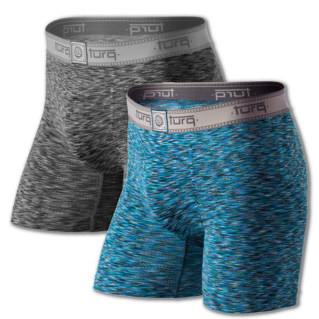 Renegade Storm + Ocean Boxer Briefs // Pack of 2 // Gray + Blue (Small)