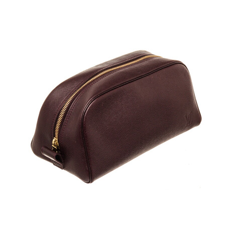 Louis Vuitton Brown Leather Cosmetic Pouch Cosmetic Bag