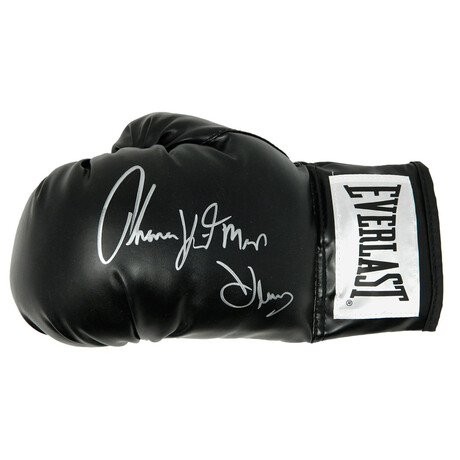 Thomas Hearns //  Signed Everlast Black Boxing Glove // "Hitman" Inscription