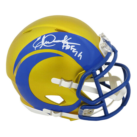 Eric Dickerson // Los Angeles Rams // Signed FLASH speed Mini Helmet w/ "HOF 99" Inscription
