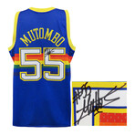 Dikembe Mutombo // Signed Denver Nuggets 1991 Throwback Blue M&N NBA Swingman Basketball Road Jersey