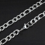 Polished Stainless Steel Figaro Chain Necklace // 30"