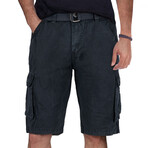 Edgar Belted Cargo Shorts // Navy (34)