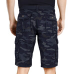 Banquo Belted Cargo Shorts // Navy Camo (32)