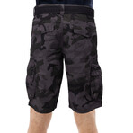 Goethe Belted Cargo Shorts // Charcoal Camo (34)