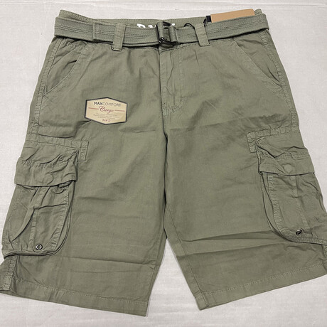 Walt Belted Cargo Shorts // Leaf Green (30)