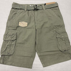 Walt Belted Cargo Shorts // Leaf Green (32)
