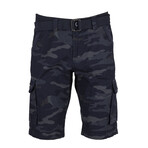 Banquo Belted Cargo Shorts // Navy Camo (30)