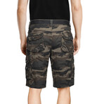 Marcellus Belted Cargo Shorts // Olive Camo (38)
