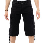 Will Belted Cargo Shorts // Black (36)