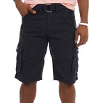 George Belted Cargo Shorts // Navy (30)