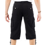 Will Belted Cargo Shorts // Black (38)