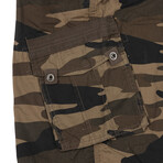 Travers Belted Cargo Shorts // Brown Camo (34)