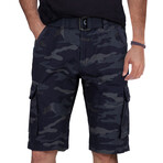 Banquo Belted Cargo Shorts // Navy Camo (32)