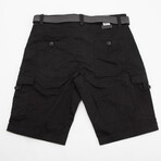 Albany Belted Cargo Shorts // Jet Black (36)