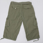 Sampson Belted Cargo Shorts // Leaf Green (38)