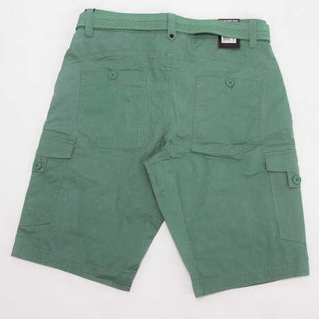 Smith Belted Cargo Shorts // Sage (30)