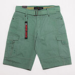 Smith Belted Cargo Shorts // Sage (36)