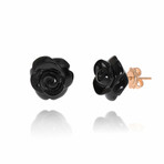 Grace 18K Rose Gold + Black Agate Stud Earrings // Store Display