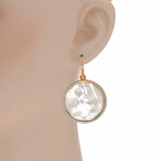 Shelley 18K Rose Gold Brown Diamond + Mother of Pearl Dangle Earrings // Store Display
