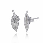 Foglia 18K White Gold Diamond Stud Earrings // Store Display