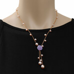 Grace 18K Rose Gold + Violet Cultured Pearl Necklace // 17" // Store Display
