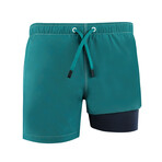 Men's Anti Chafe Swim Shorts // The Retro line // Green (3XL)