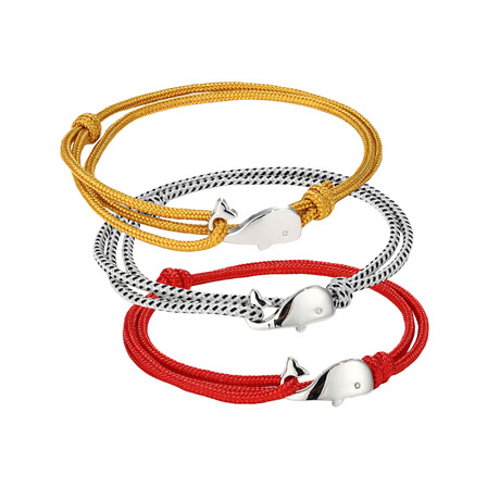 Rope Bracelet Set // Set of 3 // Red + White + Yellow