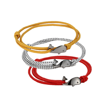 Paracord Bracelet Set // Set of 3 // Red + White + Yellow