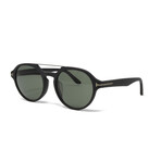 Tom Ford // Men's FT0696FS Sunglasses // Matte Black + Green