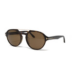 Tom Ford // Men's FT0696FS Polarized Sunglasses // Dark Havana + Brown