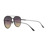 Tom Ford // Men's FT0784S 01C Aviator Sunglasses // Shiny Black + Brown Smoke Gradient