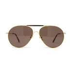 Tom Ford // Unsiex FT0773DS 30E Aviator Sunglasses // Gold + Brown