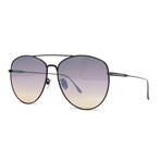 Tom Ford // Men's FT0784S 01C Aviator Sunglasses // Shiny Black + Brown Smoke Gradient
