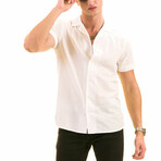 Solid Hawaiian Men's Shirt // White (3XL)