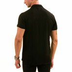 Solid Men's Hawaiian Shirt // Black (XL)