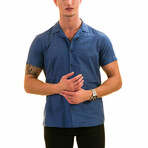 Metallic Hawaiian Men's Shirt // Blue (2XL)