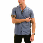 Solid Hawaiian Men's Shirt // Light Blue (XL)