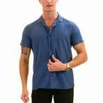 Metallic Men's Hawaiian Shirt // Blue (XL)