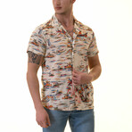 Palm Trees Men's Hawaiian Shirt // Multicolor (L)