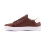 Contrast Heel Leather Sneaker // Brown + White (Euro: 42)