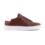 Contrast Heel Leather Sneaker // Brown + White (Euro: 39)