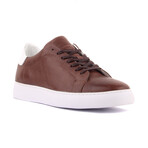 Contrast Heel Leather Sneaker // Brown + White (Euro: 43)