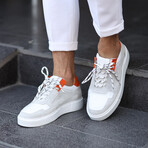 Color Block Suede Sneaker // White + Taupe + Tobacco (Euro: 44)