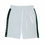 Tennis Shorts // White + Dark Green (XL)