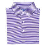 Pique Stretch Polo // Purple Stripes (Small)