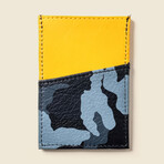 Minimalist Wallet // Blue Camo + Yellow