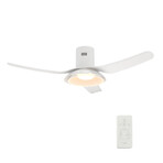 DAFFODIL 52 inch 3-Blade Flush Mount Smart Ceiling Fan + LED Light Kit