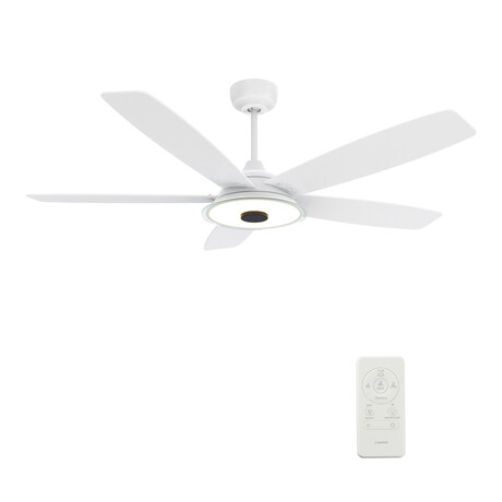 JOURNEY 56 inch 5-Blade Smart Ceiling Fan + LED Light Kit // White