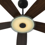 JOURNEY 52 inch 5-Blade Smart Ceiling Fan + LED Light Kit // Black + Dark Wood
